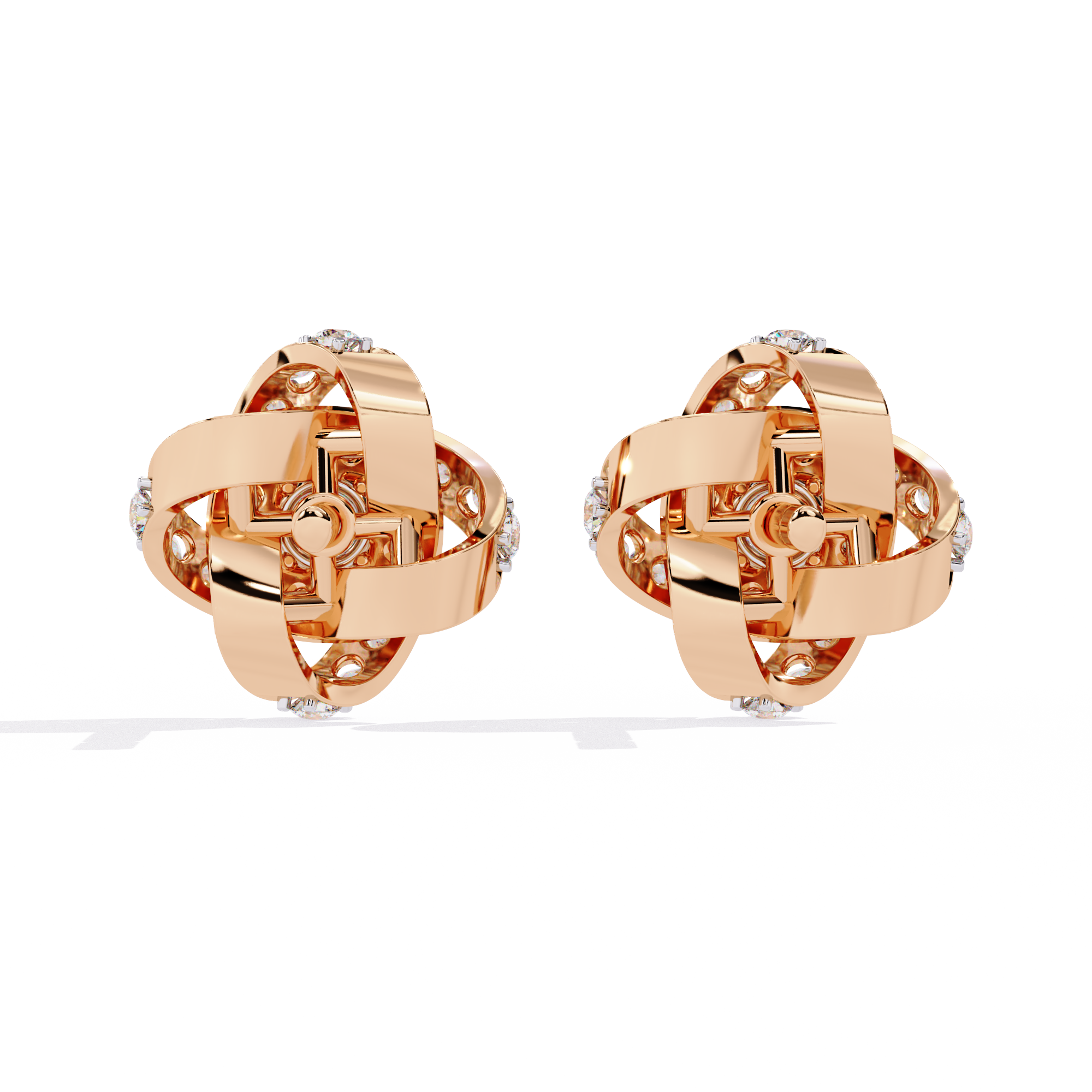 Buy 0.88ct Natural Diamond Knot Earrings | Solitairekart